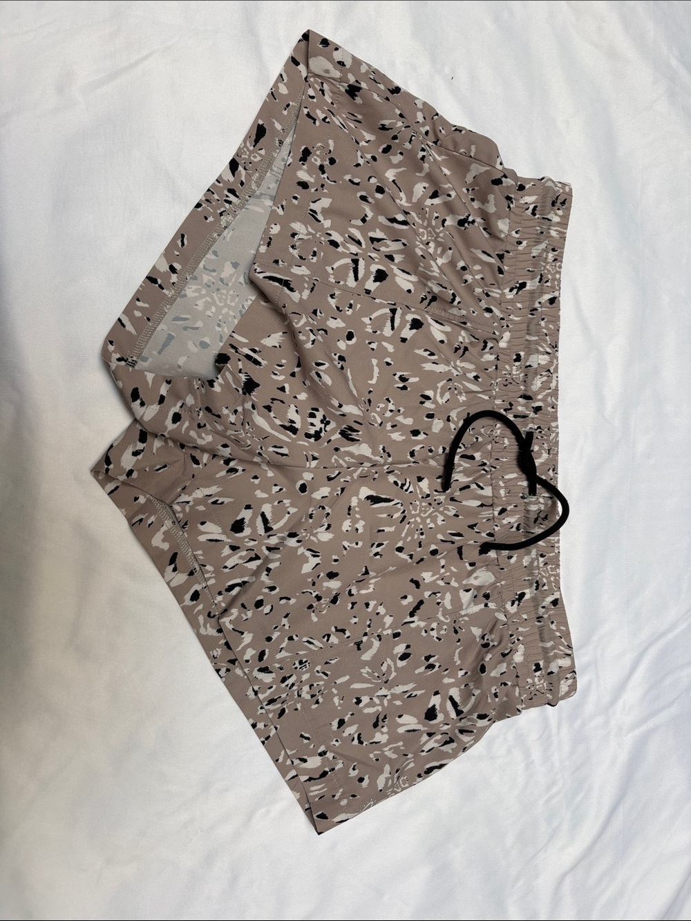Taupe Printed Performance Shorts